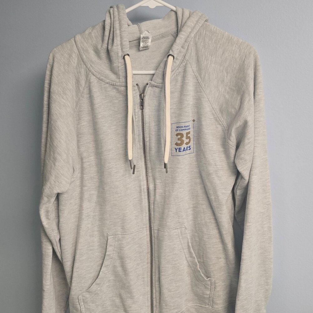 Gray zip up hoodie L